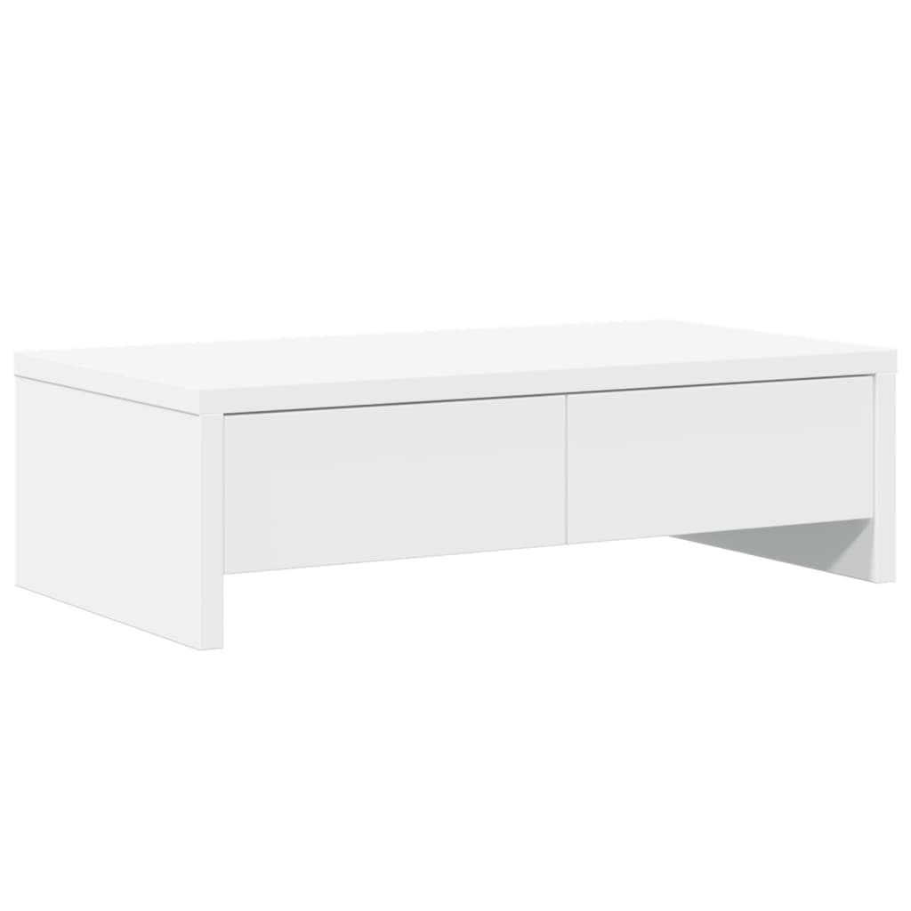 Skjermstativ Med Skuffer Hvit 50X27X15 Cm Konstruert Tre