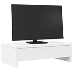 Skjermstativ Med Skuffer Hvit 50X27X15 Cm Konstruert Tre