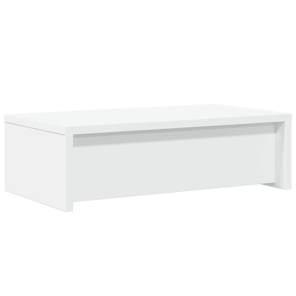 Skjermstativ Med Skuffer Hvit 50X27X15 Cm Konstruert Tre
