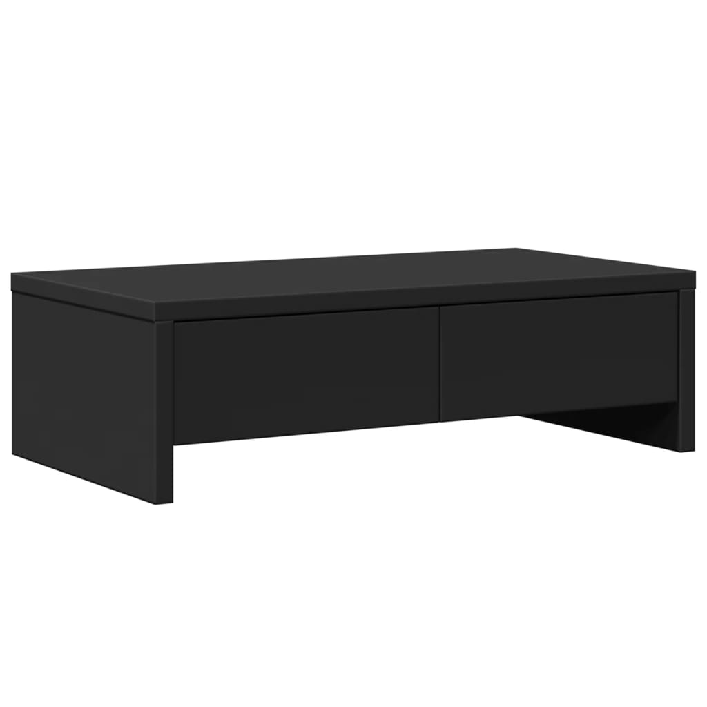 Skjermstativ Med Skuffer Svart 50X27X15 Cm Konstruert Tre
