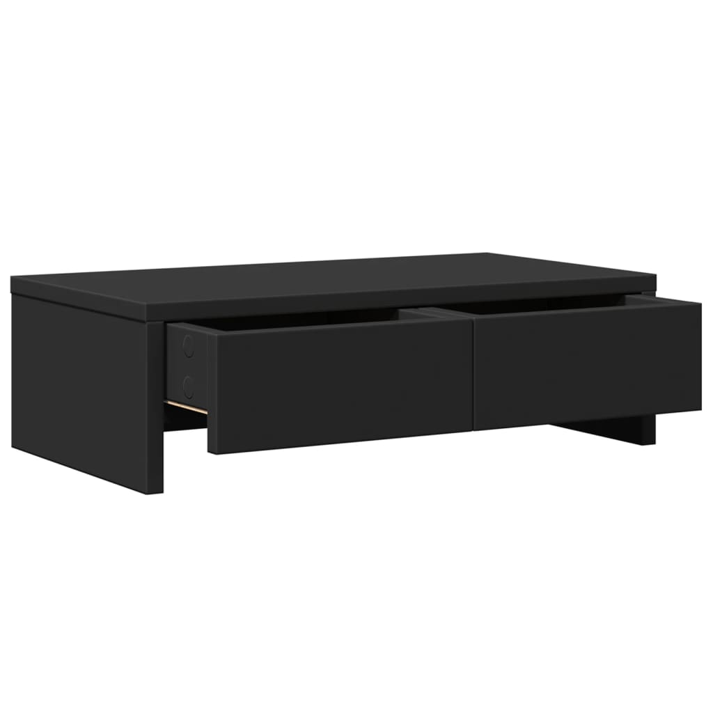 Skjermstativ Med Skuffer Svart 50X27X15 Cm Konstruert Tre