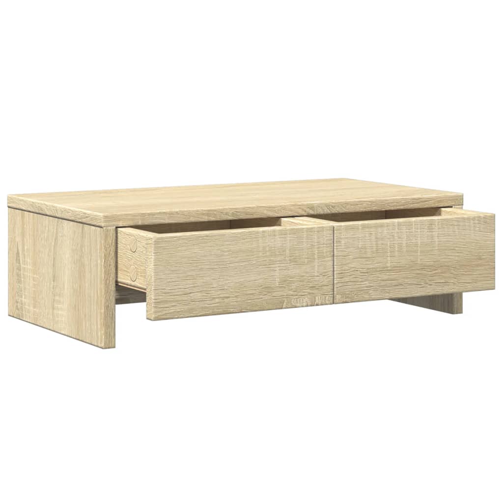 Skjermstativ Med Skuffer Sonoma Eik 50X27X15 Cm Konstruert Tre