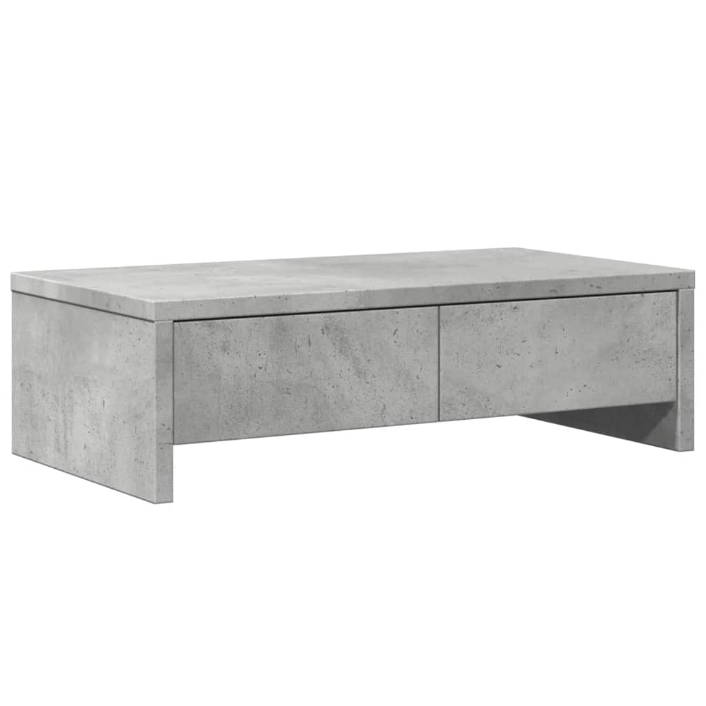 Skjermstativ Med Skuffer Betonggrå 50X27X15 Cm Konstruert Tre