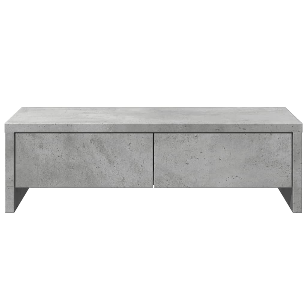Skjermstativ Med Skuffer Betonggrå 50X27X15 Cm Konstruert Tre