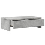 Skjermstativ Med Skuffer Betonggrå 50X27X15 Cm Konstruert Tre