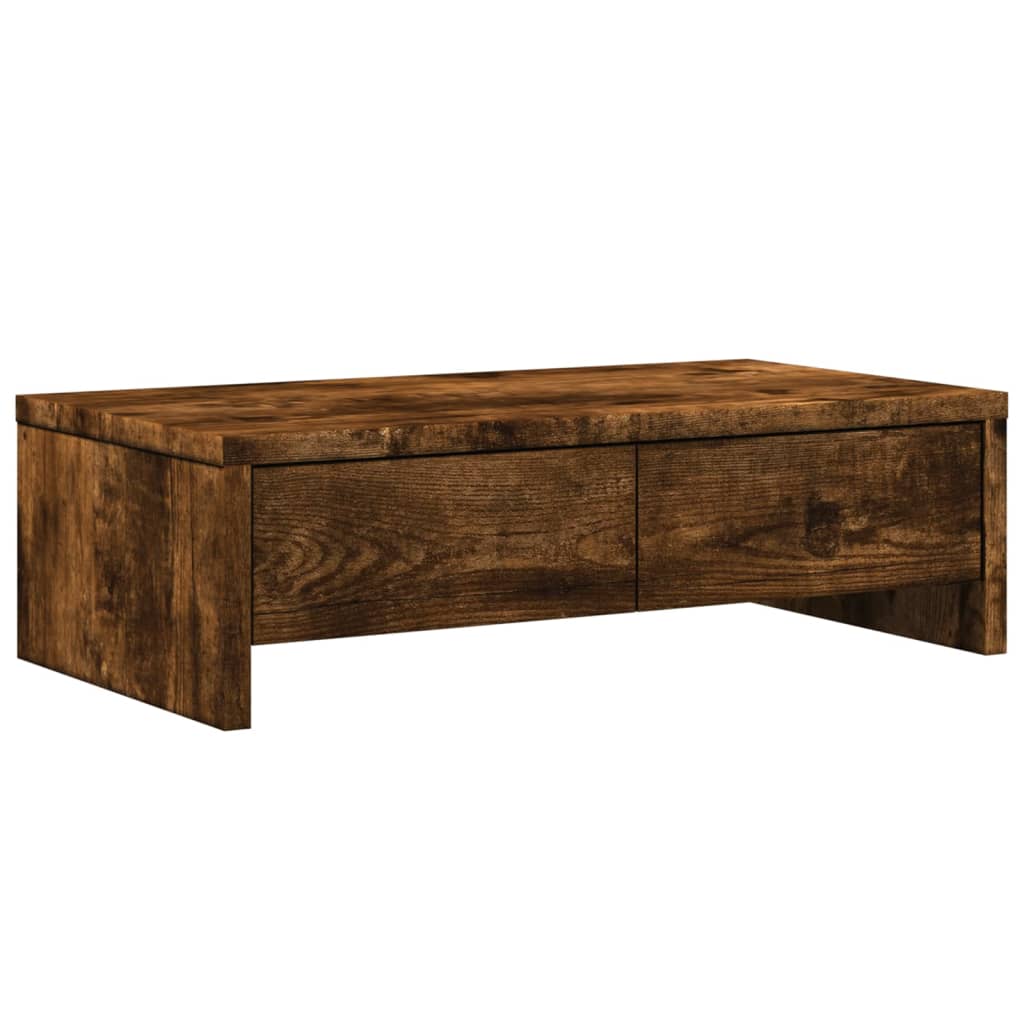 Skjermstativ Med Skuffer Røkt Eik 50X27X15 Cm Konstruert Tre