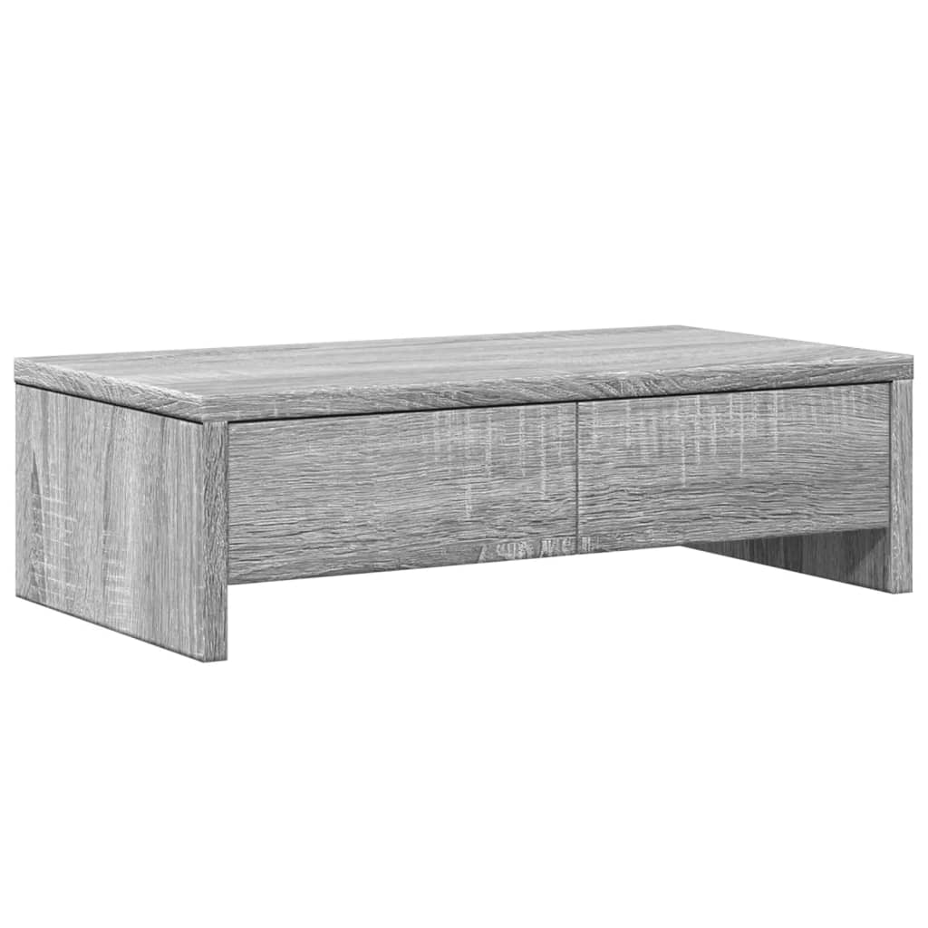 Skjermstativ Med Skuffer Grå Sonoma 50X27X15 Cm Konstruert Tre