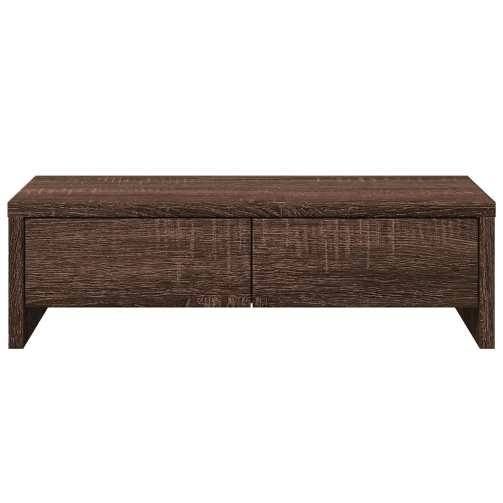 Skjermstativ Med Skuffer Brun Eik 50X27X15 Cm Konstruert Tre