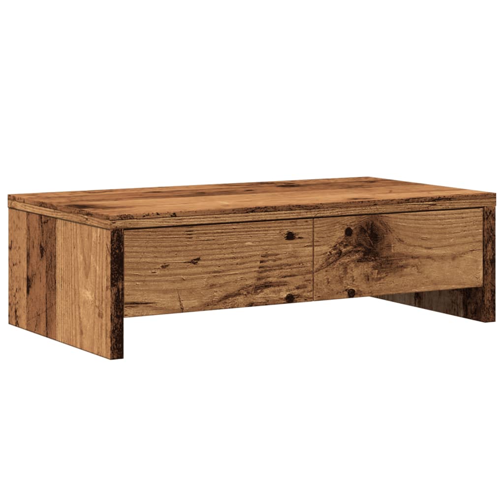 Skjermstativ Med Skuffer Gammelt Tre 50X27X15 Cm Konstruert Tre