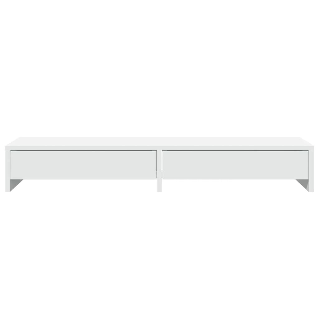 Skjermstativ Med Skuffer Hvit 100X27X15 Cm Konstruert Tre