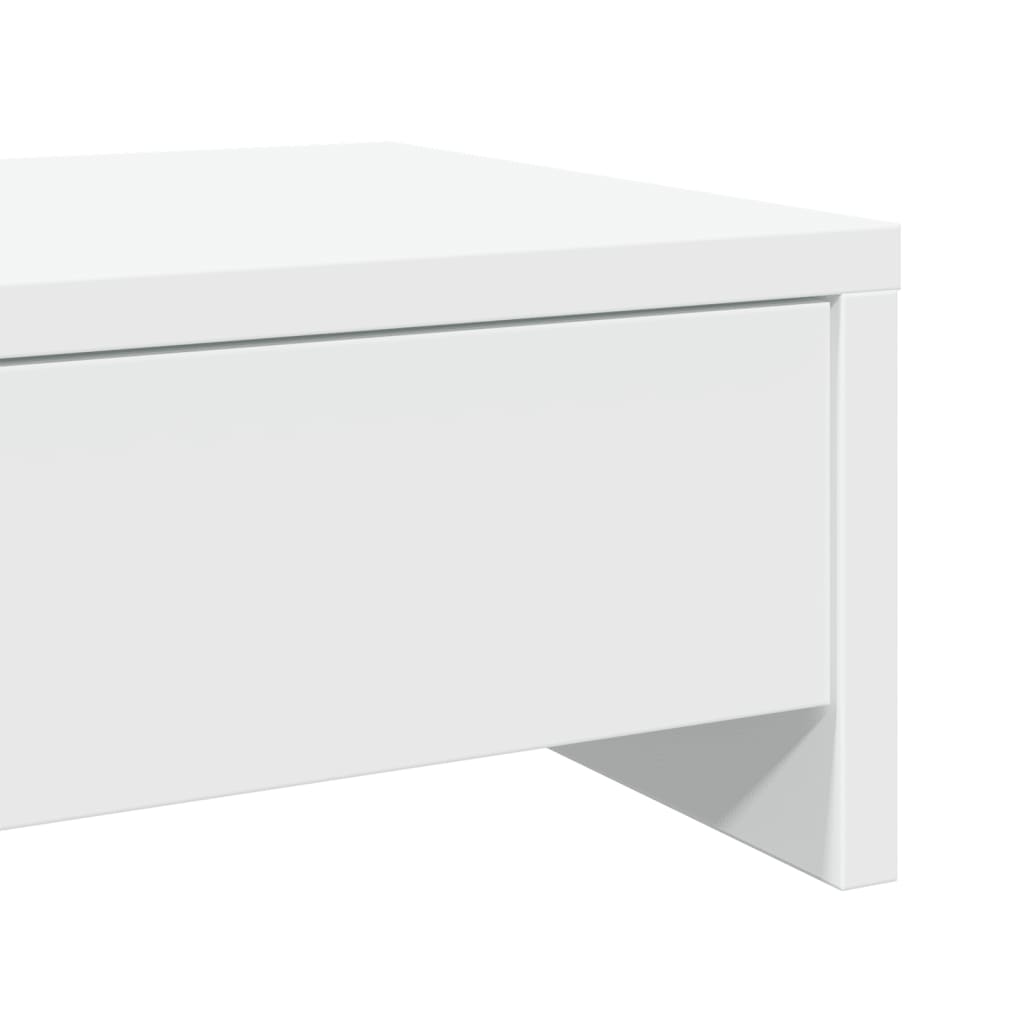 Skjermstativ Med Skuffer Hvit 100X27X15 Cm Konstruert Tre