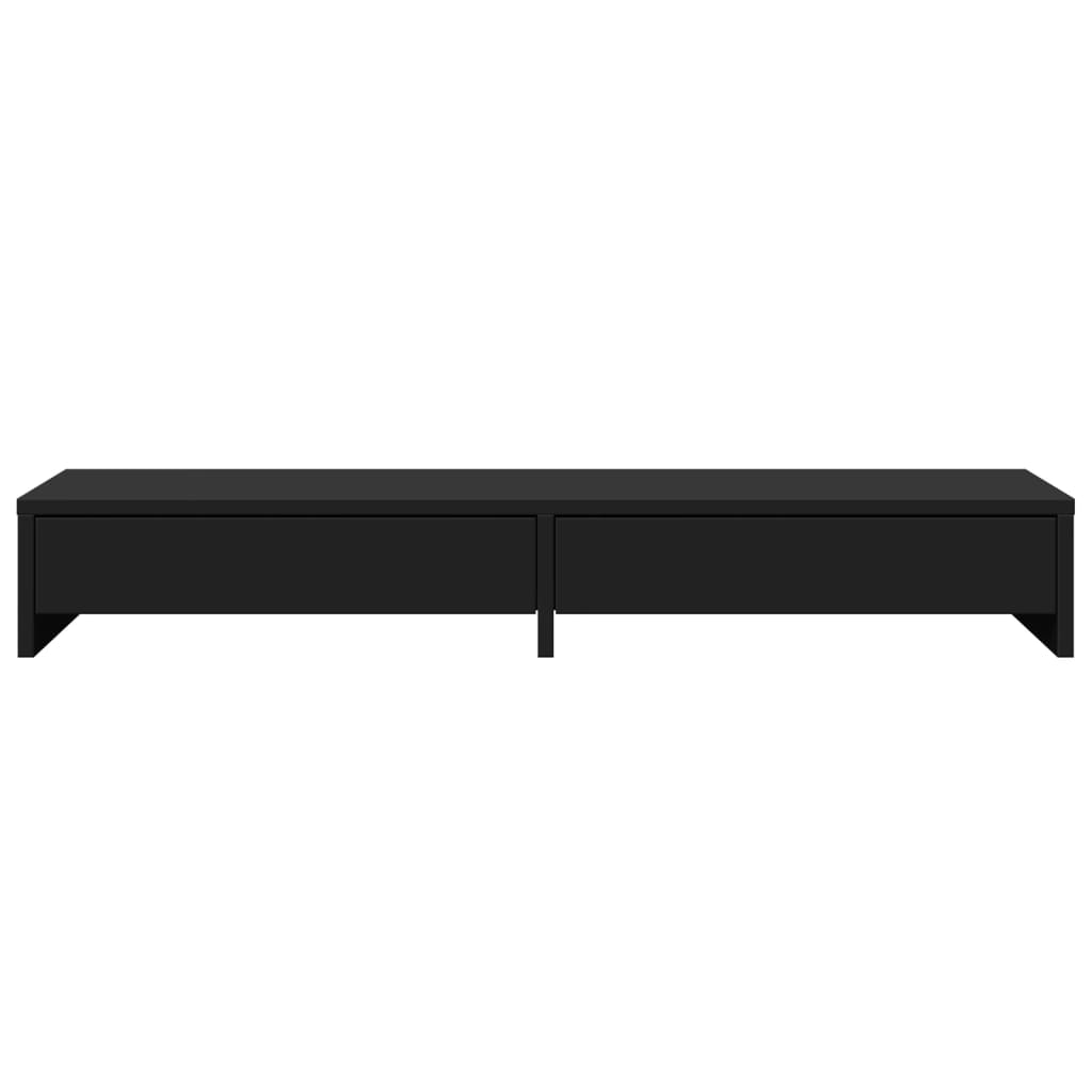 Skjermstativ Med Skuffer Svart 100X27X15 Cm Konstruert Tre