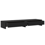 Skjermstativ Med Skuffer Svart 100X27X15 Cm Konstruert Tre