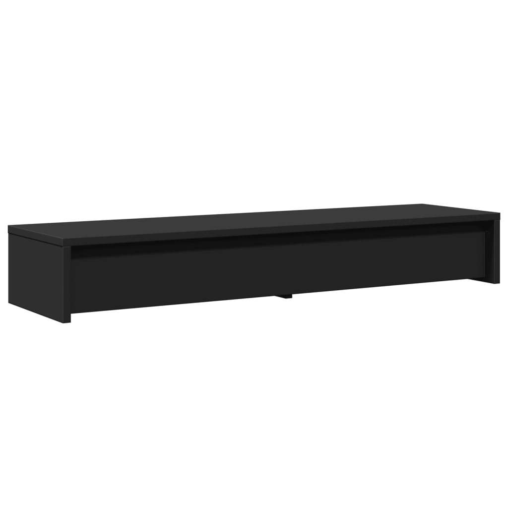 Skjermstativ Med Skuffer Svart 100X27X15 Cm Konstruert Tre