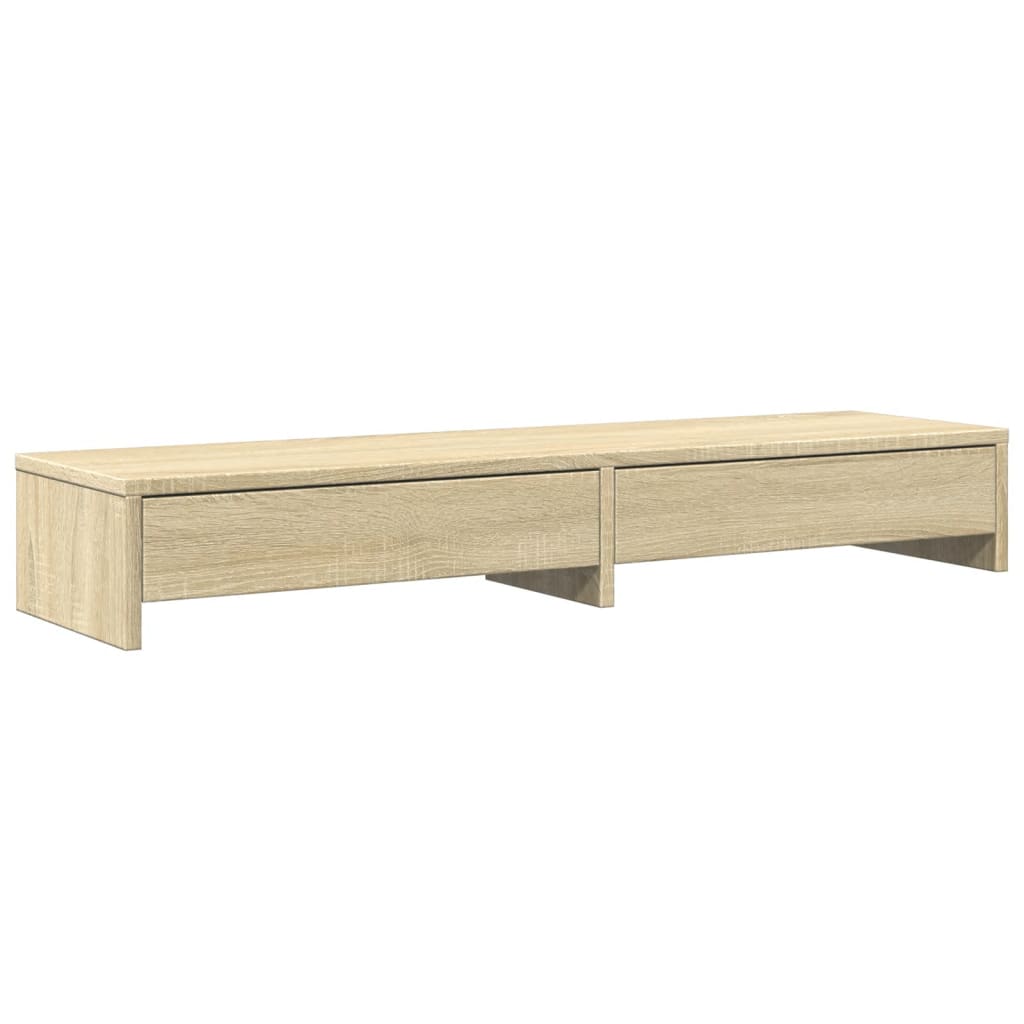 Skjermstativ Med Skuffer Sonoma Eik 100X27X15 Cm Konstruert Tre
