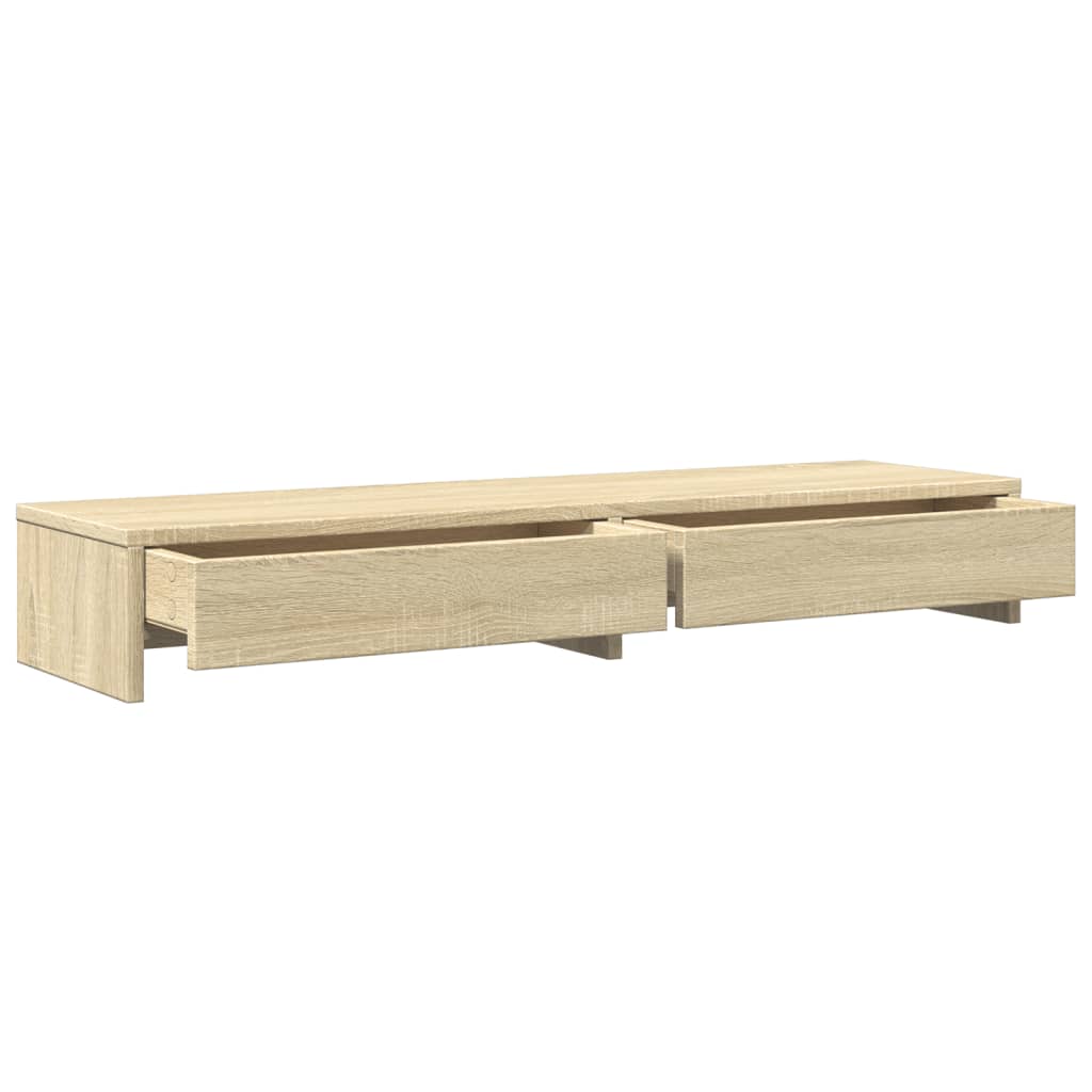Skjermstativ Med Skuffer Sonoma Eik 100X27X15 Cm Konstruert Tre