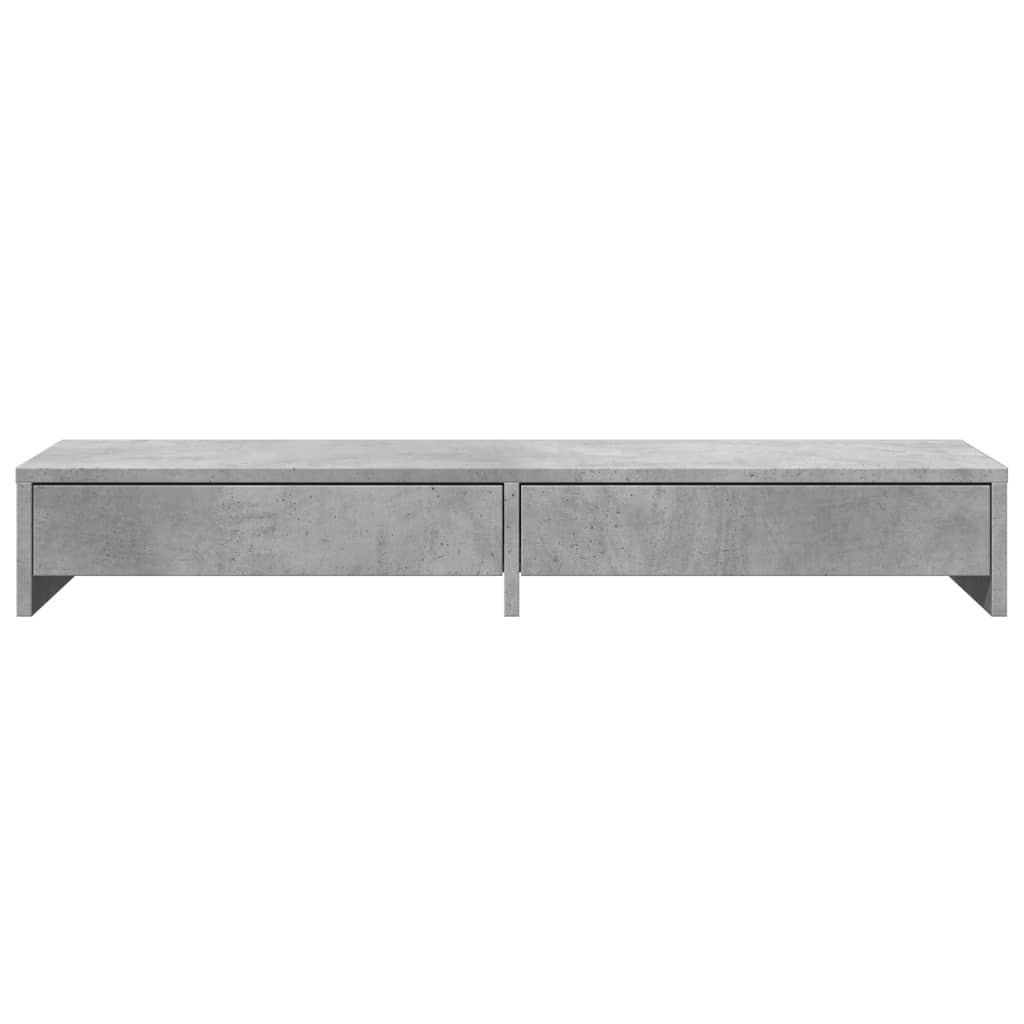 Skjermstativ Med Skuffer Betonggrå 100X27X15 Cm Konstruert Tre