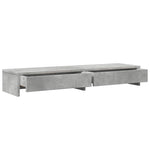 Skjermstativ Med Skuffer Betonggrå 100X27X15 Cm Konstruert Tre