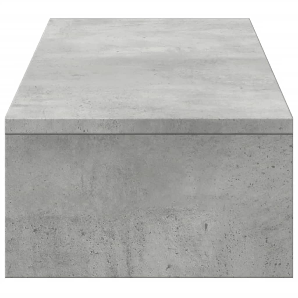 Skjermstativ Med Skuffer Betonggrå 100X27X15 Cm Konstruert Tre