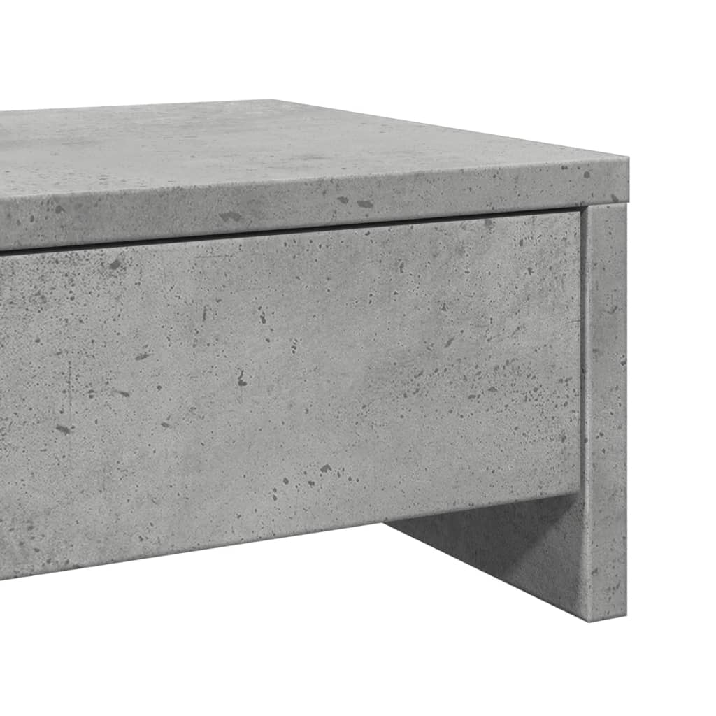 Skjermstativ Med Skuffer Betonggrå 100X27X15 Cm Konstruert Tre