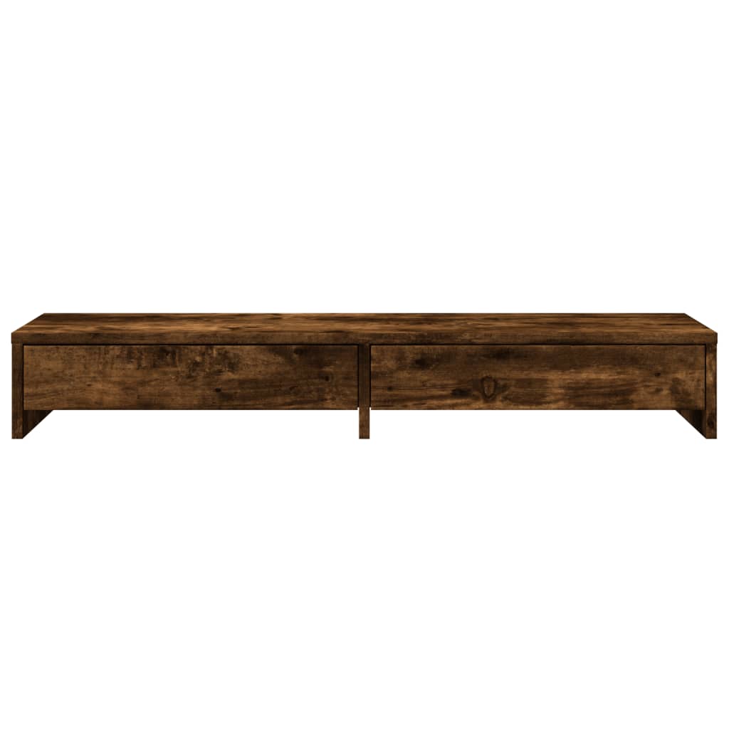 Skjermstativ Med Skuffer Røkt Eik 100X27X15 Cm Konstruert Tre