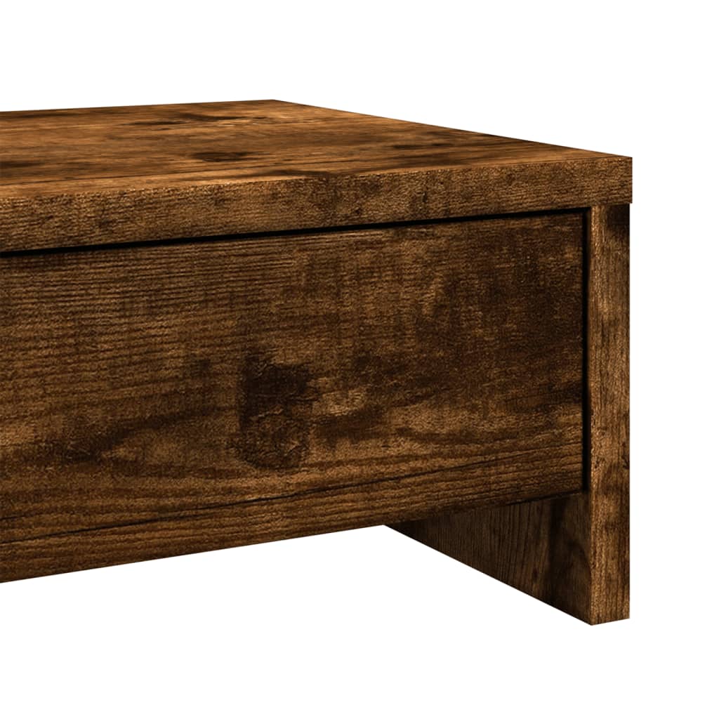 Skjermstativ Med Skuffer Røkt Eik 100X27X15 Cm Konstruert Tre