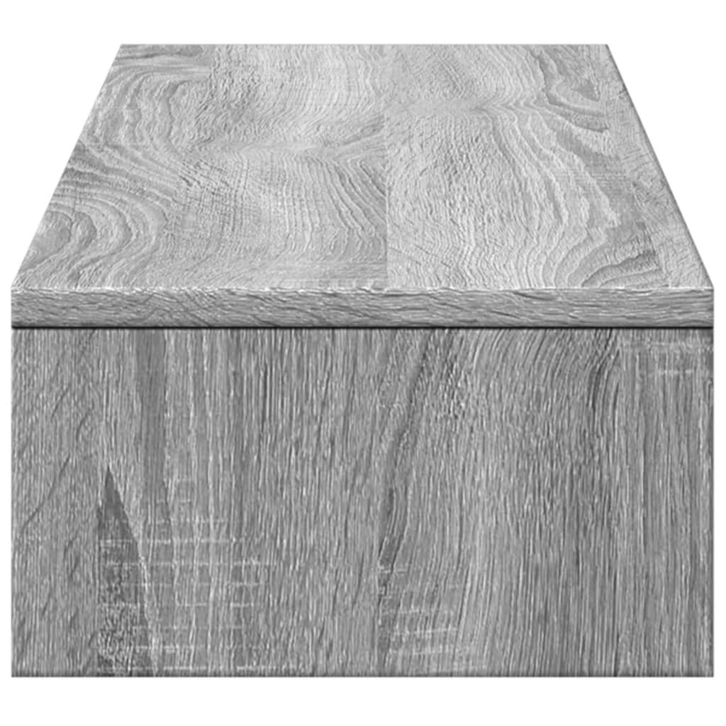 Skjermstativ Med Skuffer Grå Sonoma 100X27X15 Cm Konstruert Tre