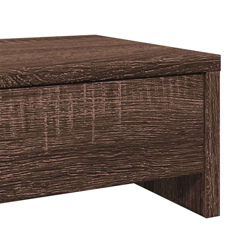 Skjermstativ Med Skuffer Brun Eik 100X27X15 Cm Konstruert Tre