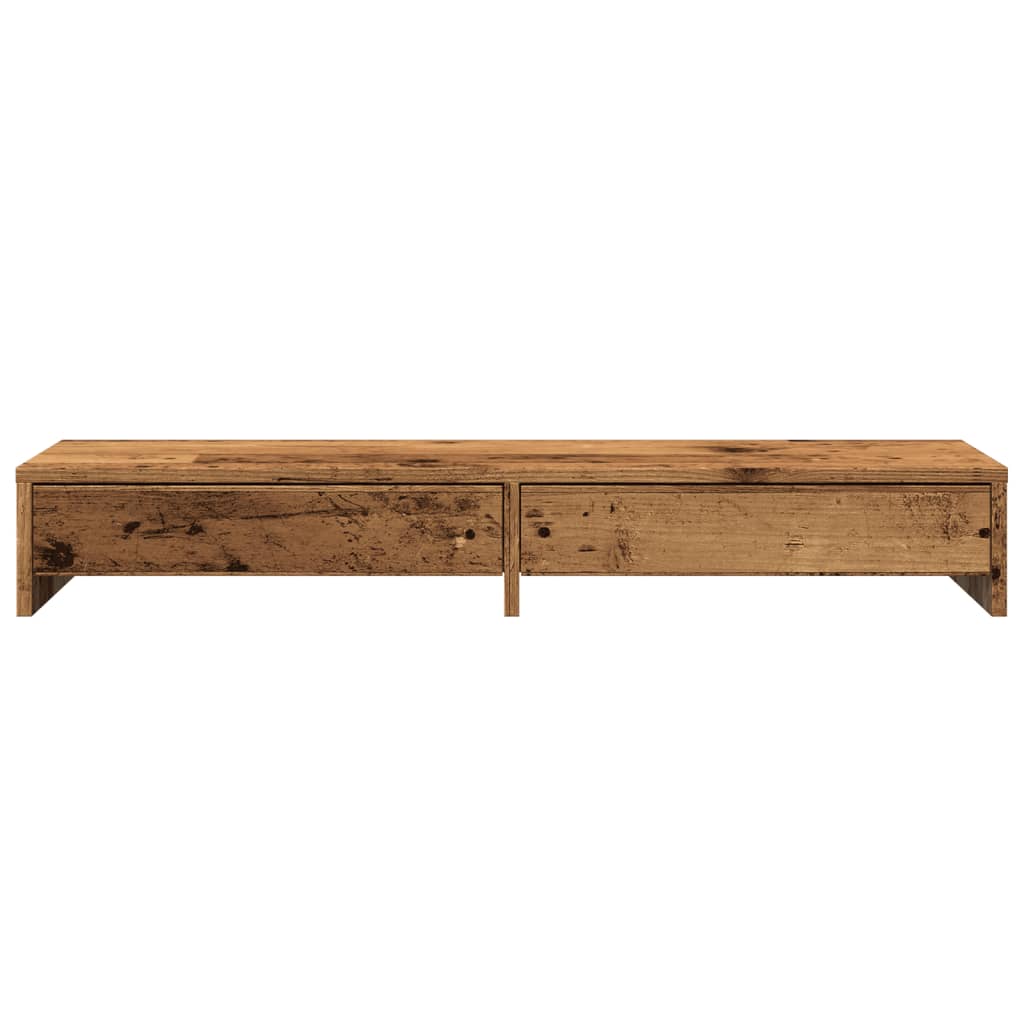 Skjermstativ Med Skuffer Gammelt Tre 100X27X15Cm Konstruert Tre