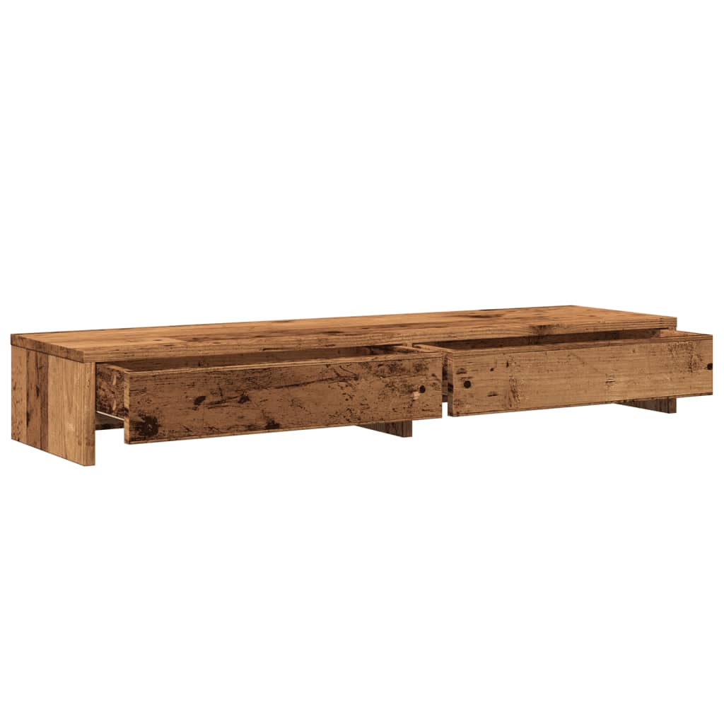 Skjermstativ Med Skuffer Gammelt Tre 100X27X15Cm Konstruert Tre