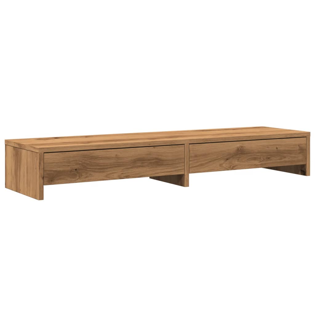 Skjermstativ Med Skuffer Artisan Eik 100X27X15Cm Konstruert Tre