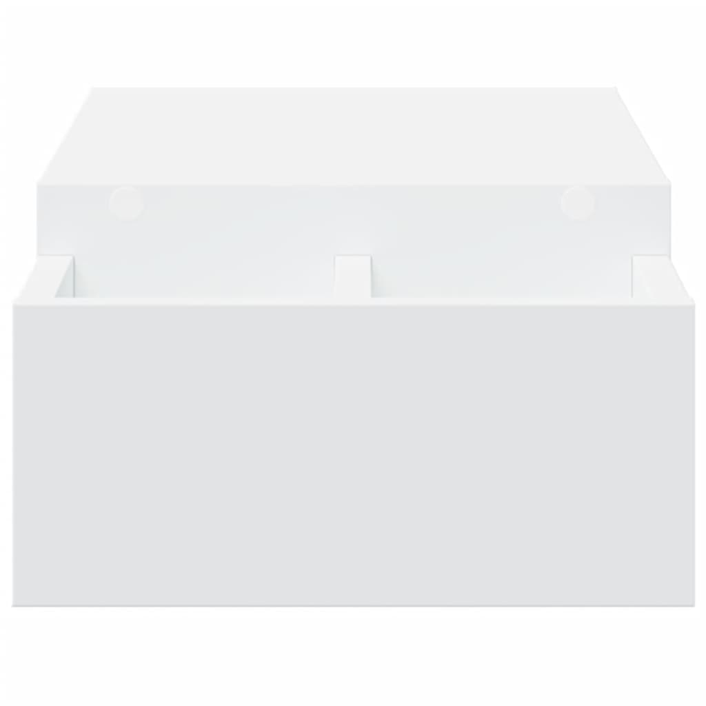 Skjermhylle Med Oppbevaring Hvit 70X27X15 Cm Konstruert Tre