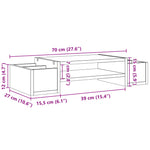 Skjermhylle Med Oppbevaring Svart 70X27X15 Cm Konstruert Tre