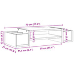 Skjermhylle Med Oppbevaring Brun Eik 70X27X15 Cm Konstruert Tre
