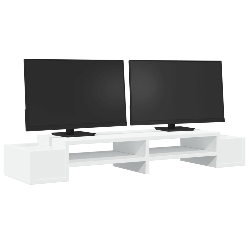 Skjermhylle Oppbevaring Hvit 100X27X15 Cm Konstruert Tre