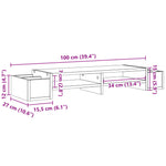 Skjermhylle Oppbevaring Hvit 100X27X15 Cm Konstruert Tre