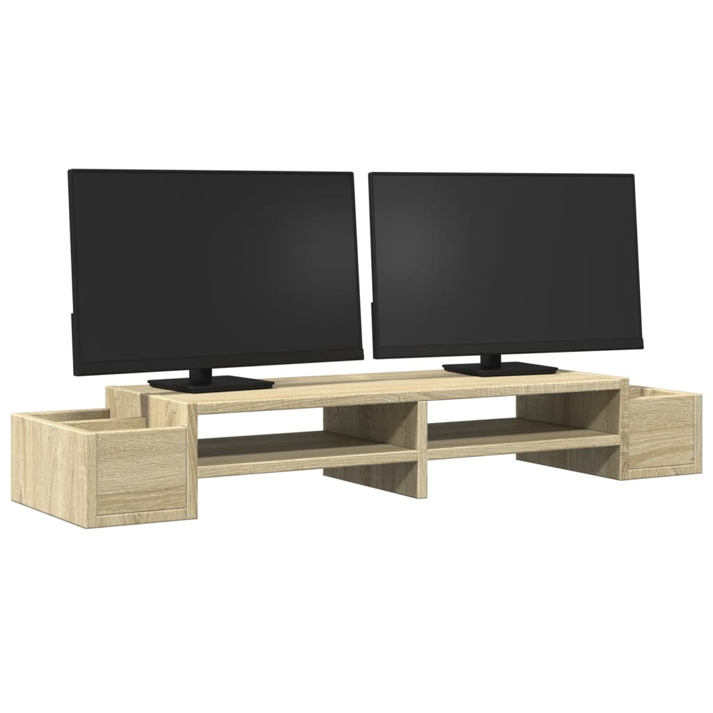 Skjermhylle Oppbevaring Sonoma Eik 100X27X15 Cm Konstruert Tre