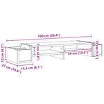 Skjermhylle Oppbevaring Sonoma Eik 100X27X15 Cm Konstruert Tre