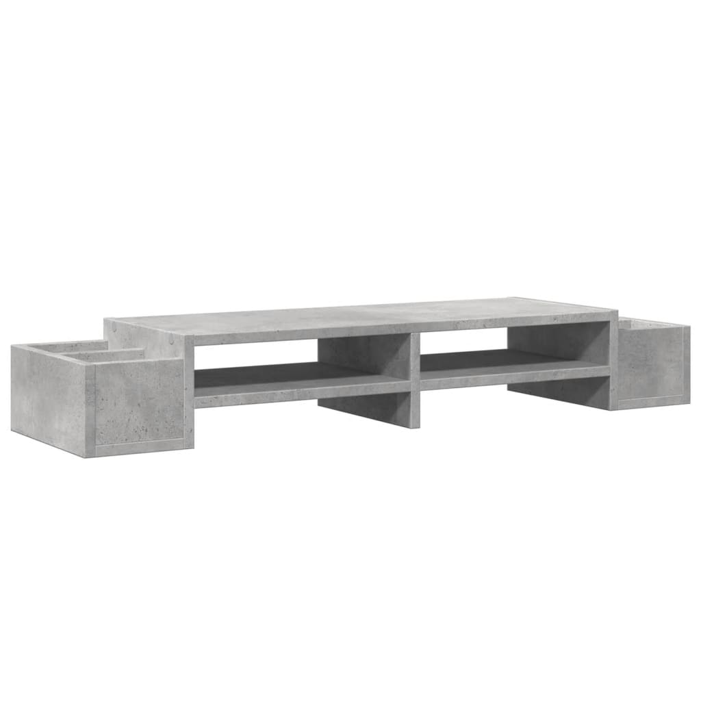 Skjermhylle Oppbevaring Betonggrå 100X27X15 Cm Konstruert Tre