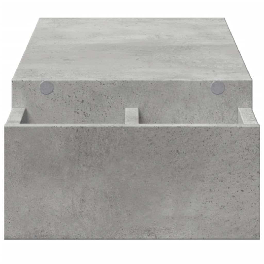 Skjermhylle Oppbevaring Betonggrå 100X27X15 Cm Konstruert Tre
