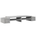 Skjermhylle Oppbevaring Betonggrå 100X27X15 Cm Konstruert Tre
