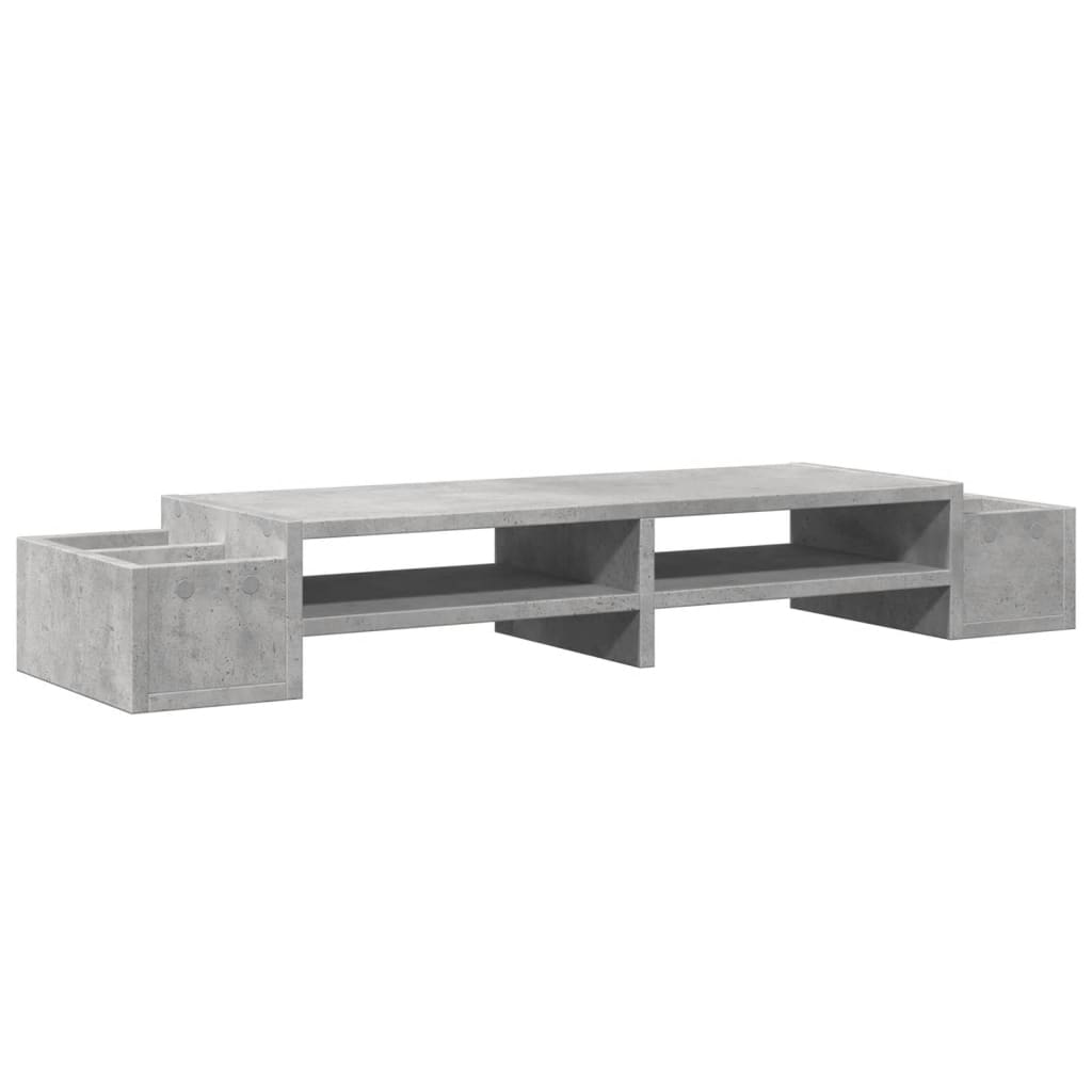 Skjermhylle Oppbevaring Betonggrå 100X27X15 Cm Konstruert Tre