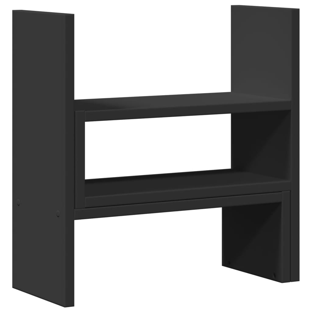 Justerbar Skrivebordshylle Svart 40X17X41 Cm Konstruert Tre