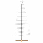 Juletre Til Dekorasjon Med Trebunn Metall Svart 210 Cm