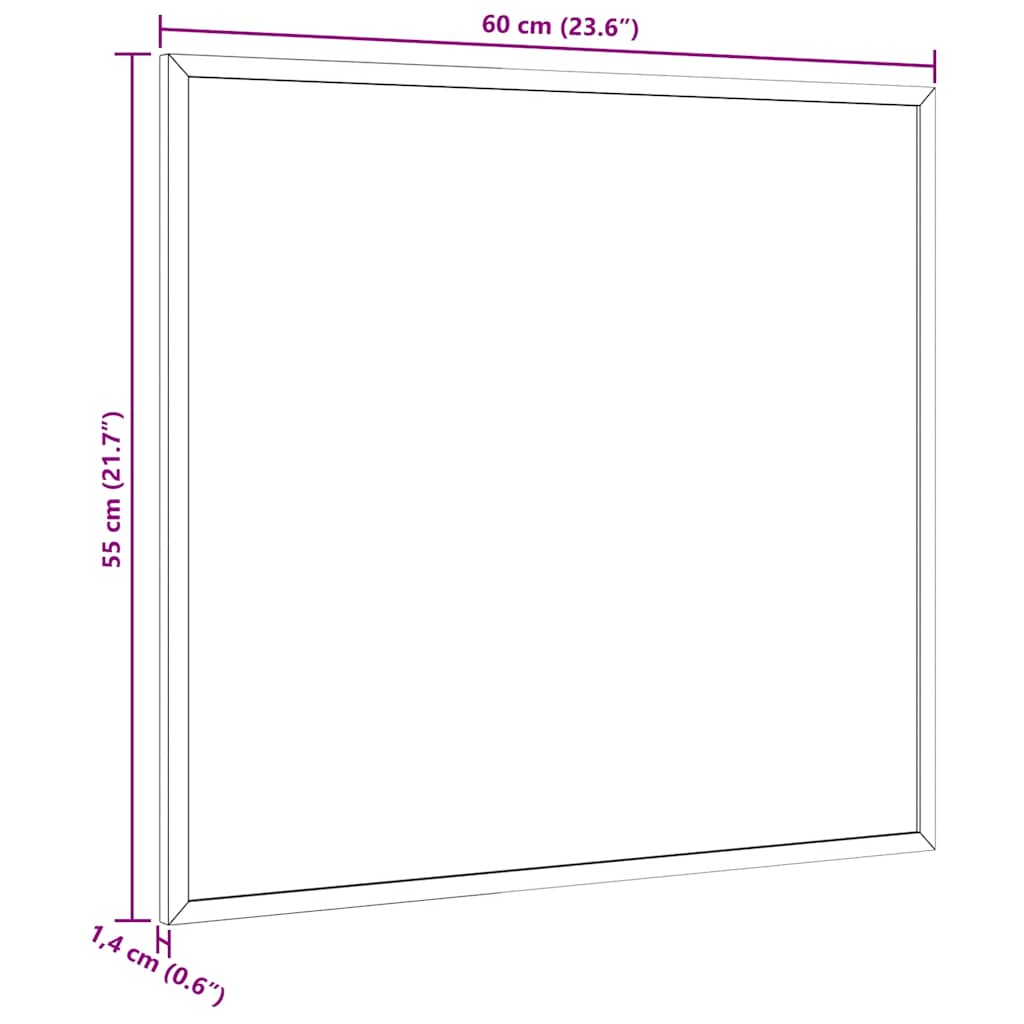 Magnetisk Tavle Med Massiv Fururamme 60X55 Cm