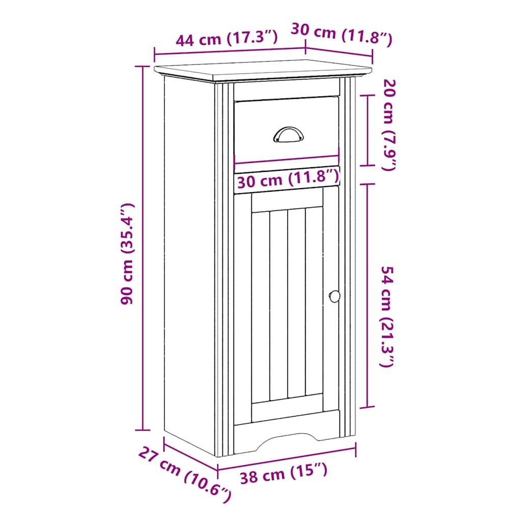 Baderomsskap Bodo Hvit 44X30X90 Cm