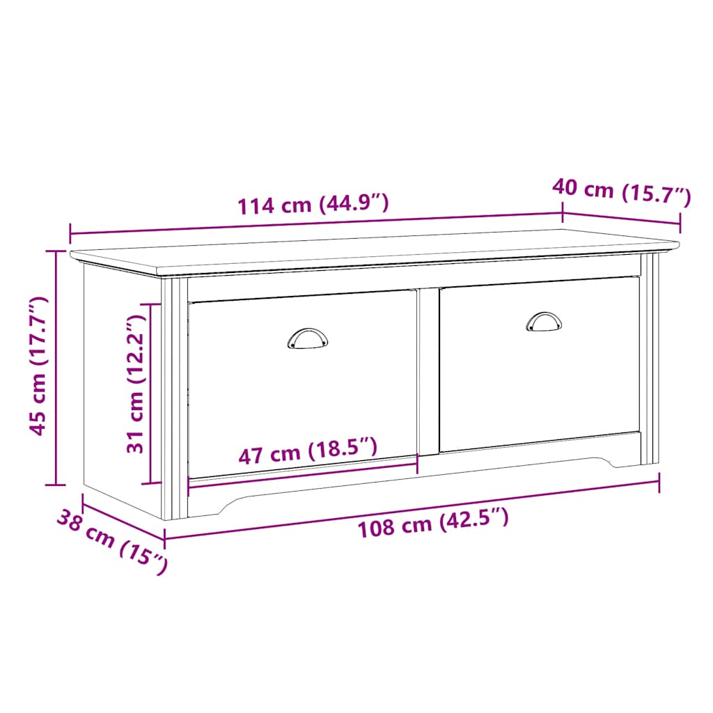 Gangbenk Bodo Hvit 114X40X45 Cm