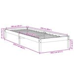 Ekstra Lang Sengeramme Uten Madrass Hvit 100X220 Cm Heltre Furu