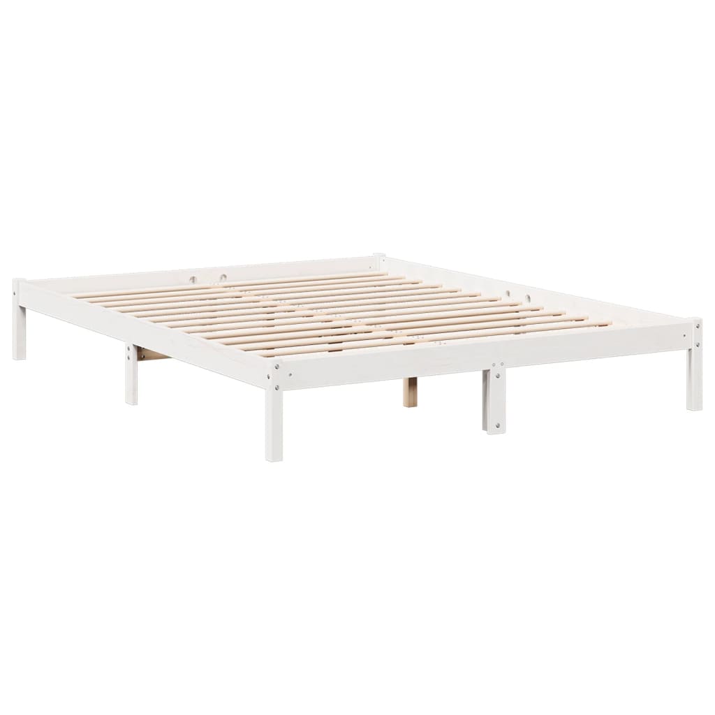 Ekstra Lang Sengeramme Uten Madrass Hvit 160X220 Cm Heltre Furu