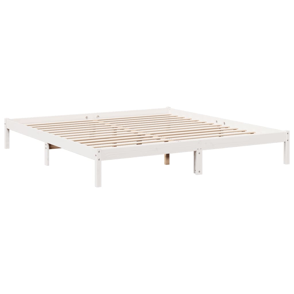 Ekstra Lang Sengeramme Uten Madrass Hvit 200X220 Cm Heltre Furu